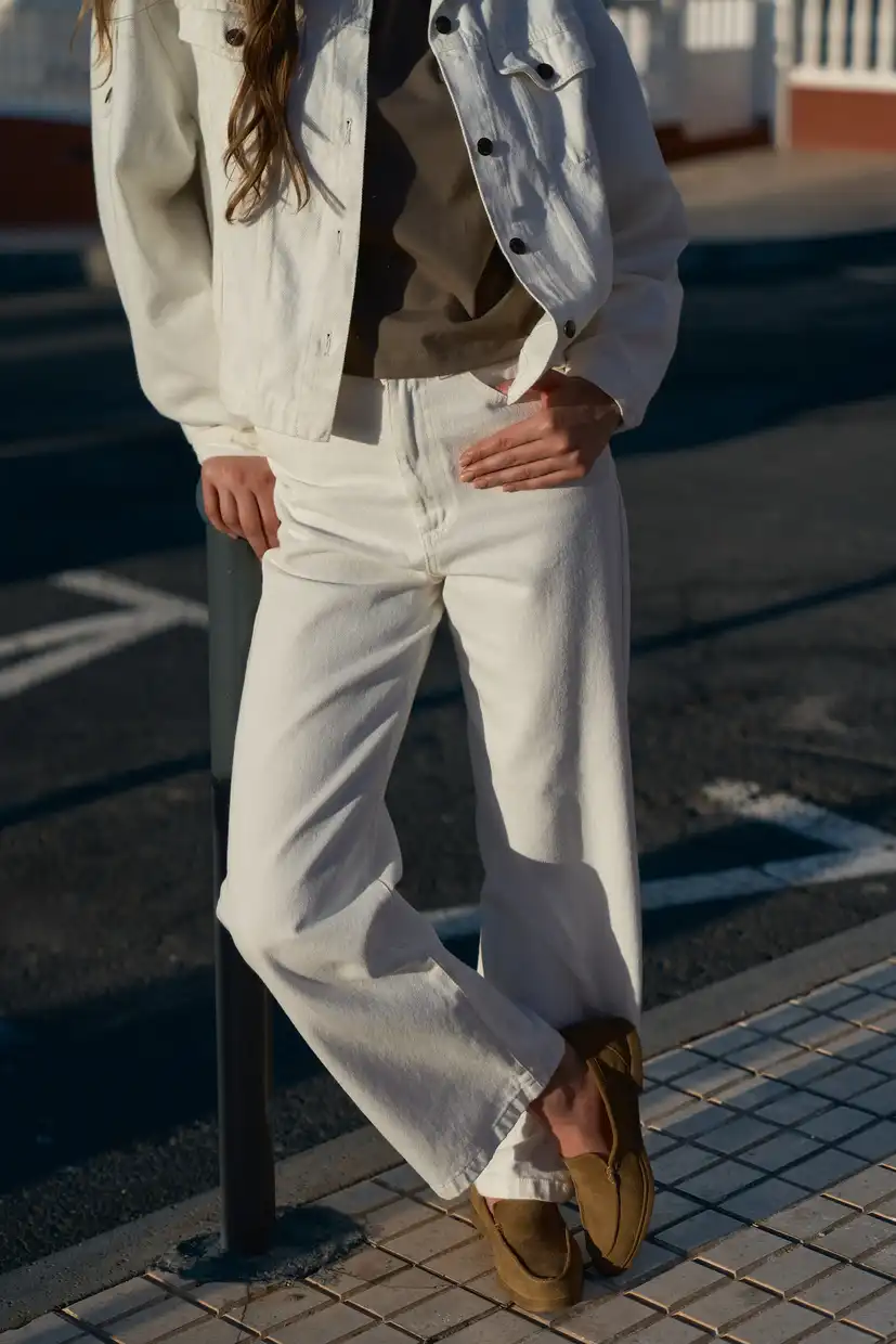 Jeansy Tess Straight Cream