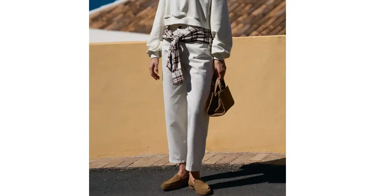 Jeansy Tess Mom Fit Cream